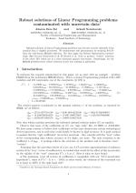 Robust solutions of Linear Programming problems contaminated with uncertain data