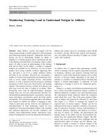 Monitoring Training Load to Understand Fatigue in Athletes