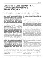 Comparison of Label-free Methods for Quantifying Human Proteins by Shotgun Proteomics