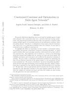 Constrained Consensus and Optimization in Multi-Agent Networks