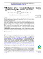 Wholesale price forecasts of green grams using the neural network