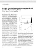 Origin of the cataclysmic Late Heavy Bombardment period of the terrestrial planets