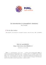 An introduction to atmospheric chemistry