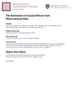 The Estimation of Causal Effects from Observational Data