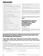 Deciphering the biology of Mycobacterium tuberculosis from the complete genome sequence