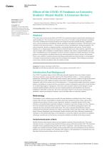 Effects of the COVID-19 Pandemic on University Students' Mental Health: A Literature Review