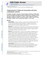 Tisagenlecleucel in Children and Young Adults with B-Cell Lymphoblastic Leukemia