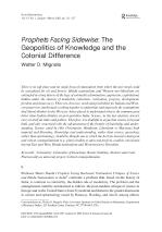Prophets Facing Sidewise: The Geopolitics of Knowledge and the Colonial Difference