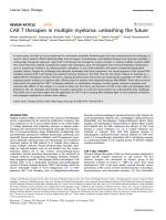 CAR T therapies in multiple myeloma: unleashing the future