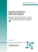 Effectiveness and efficiency of guideline dissemination and implementation strategies