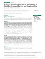 Migraine-Related Stigma and Its Relationship to Disability, Interictal Burden, and Quality of Life: Results of the OVERCOME (US) Study