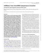 miRBase: from microRNA sequences to function