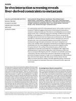 In vivo interaction screening reveals liver-derived constraints to metastasis