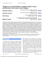 Vergence-accommodation conflicts hinder visual performance and cause visual fatigue