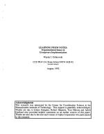 LEARNING FROM NOTES: Organizational Issues in Groupware Implementation