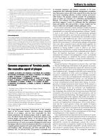 Genome sequence of Yersinia pestis, the causative agent of plague