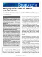 Inequalities in access to medical care by income in developed countries