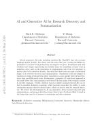 AI and Generative AI for Research Discovery and Summarization