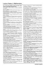 Lecture Notes in Mathematics
