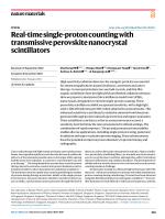 Real-time single-proton counting with transmissive perovskite nanocrystal scintillators