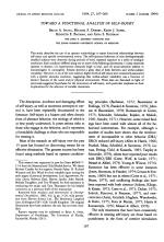 TOWARD A FUNCTIONAL ANALYSIS OF SELF-INJURY