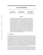 Layer Normalization