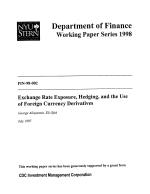 Exchange Rate Exposure, Hedging, and the Use of Foreign Currency Derivatives