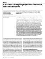IL-10 constrains sphingolipid metabolism to limit inflammation