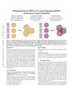 Homogenization Effects of Large Language Models on Human Creative Ideation