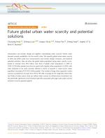 Future global urban water scarcity and potential solutions
