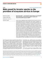 Risks posed by invasive species to the provision of ecosystem services in Europe