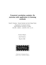 Canonical correlation analysis; An overview with application to learning methods