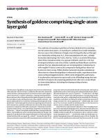 Synthesis of goldene comprising single-atom layer gold