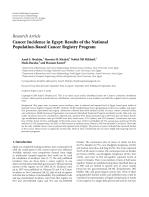 Cancer Incidence in Egypt: Results of the National Population-Based Cancer Registry Program
