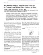 Parameter Estimation in Biochemical Pathways: A Comparison of Global Optimization Methods