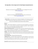 Bat Algorithm: A Novel Approach for Global Engineering Optimization