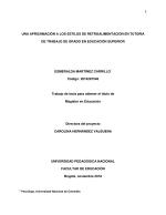 UNA APROXIMACIÓN A LOS ESTILOS DE RETROALIMENTACIÓN EN TUTORÍA DE TRABAJO DE GRADO EN EDUCACIÓN SUPERIOR