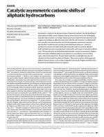 Catalytic asymmetric cationic shifts of aliphatic hydrocarbons
