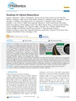 Roadmap for Optical Metasurfaces