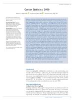 Cancer Statistics, 2020