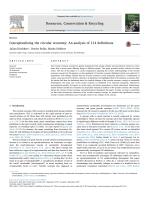 Conceptualizing the circular economy: An analysis of 114 definitions
