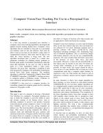 Computer Vision Face Tracking For Use in a Perceptual User Interface