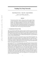 Training Very Deep Networks