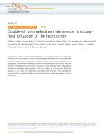 Double-slit photoelectron interference in strong-field ionization of the neon dimer