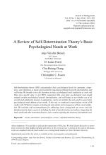 A Review of Self-Determination Theory’s Basic Psychological Needs at Work