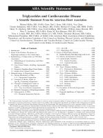Triglycerides and Cardiovascular Disease: A Scientific Statement From the American Heart Association