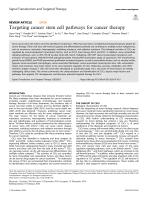 Targeting cancer stem cell pathways for cancer therapy