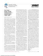 Ten Great Public Health Achievements—United States, 1900-1999