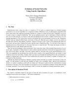 Evolution of Neural Networks Using Genetic Algorithms