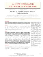Apixaban for Extended Treatment of Venous Thromboembolism